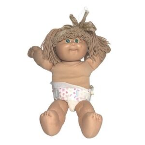 Vtg 80s Cabbage Patch Kids Doll Girl blonde green eyes head mold #3 Coleco 16"